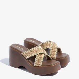 Criss-Cross Design Wedge Heel Sandals