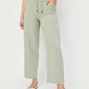 Women Textured Wide-Leg Trousers
